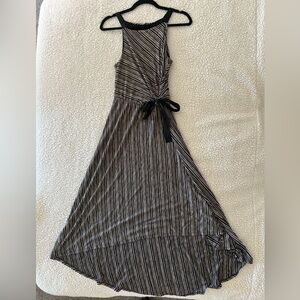 Maeve Asymmetrical Black and White Striped Dress XS